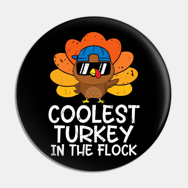 Thanksgiving Boys Coolest Turkey in the Flock Pin by MetalHoneyDesigns