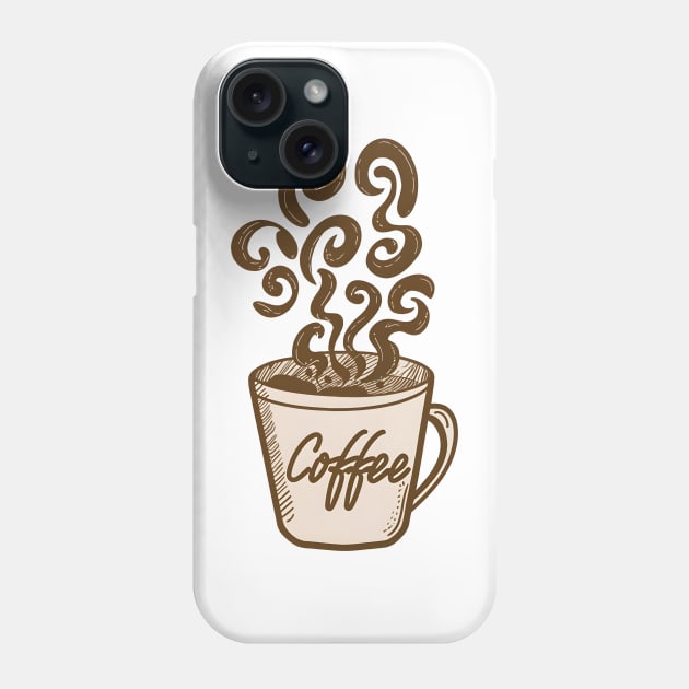 Coffee Lover's Doodle Phone Case by SimpliPrinter