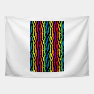 splatter rainbow zebra stripes Tapestry