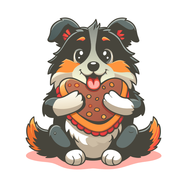 cute dog hugging hotdog by Shapwac12