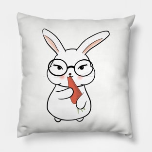 Sweet easter bunny with carrot Pillow