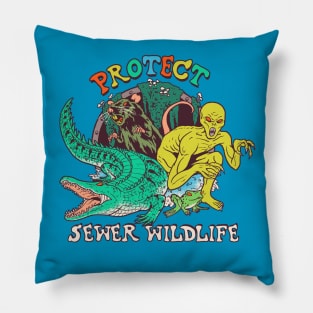 Protect Sewer Wildlife Pillow