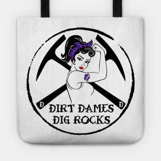 Dirt Dames Dig Rocks (purple) Rockhound, fossils, geology Tote