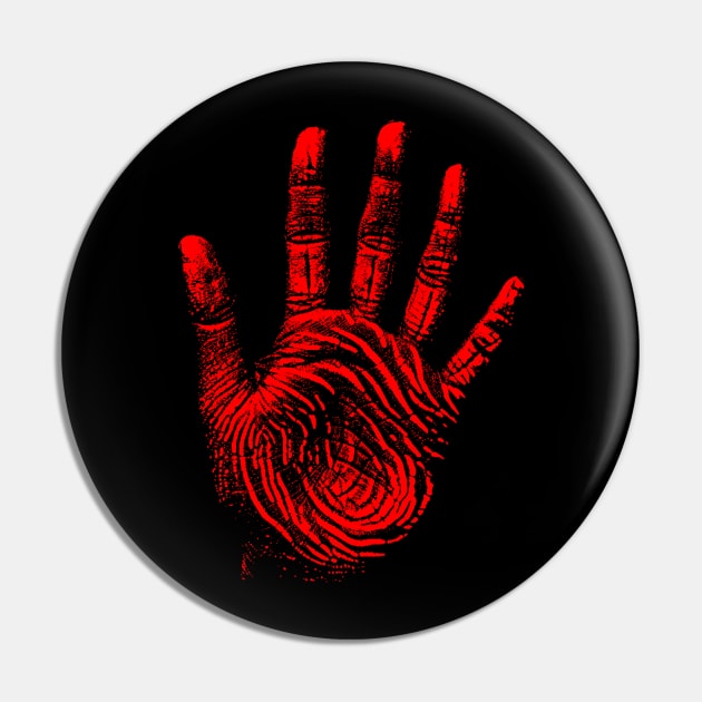 Red Hand Pin by BarrySullivan