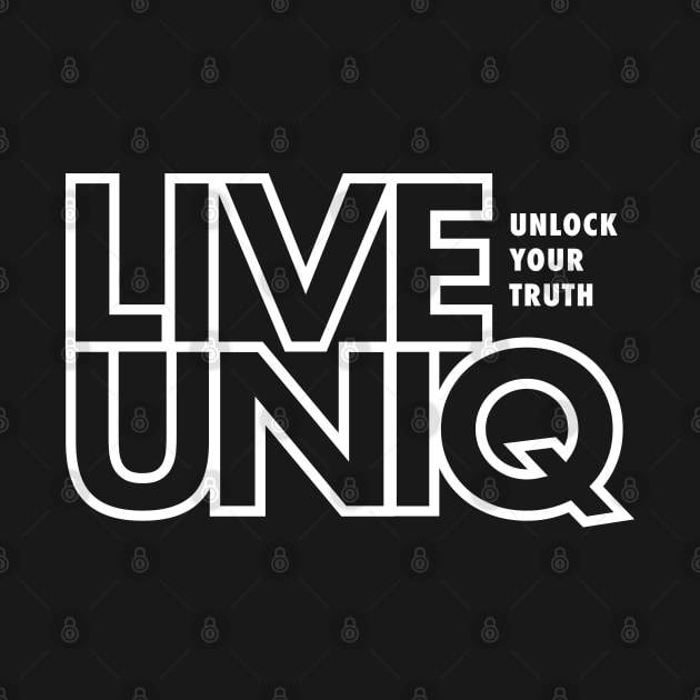 LIVEUNIQ logo white outline by LIVEUNIQ