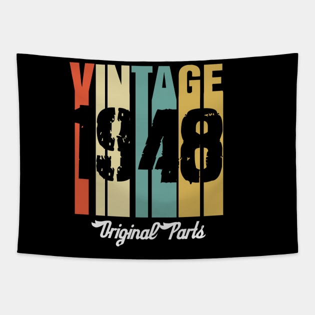 Vintage 1948 Original Parts Retro Vintage Birthday Gifts 70s Tapestry by nzbworld