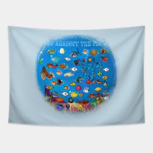 Against the Flow Christian Fish Tropical Summer Beach Ocean Tapestry