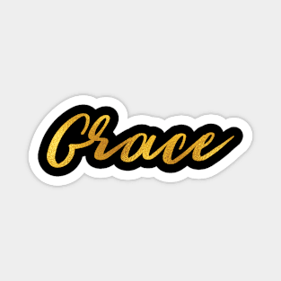 Grace Name Hand Lettering in Faux Gold Letters Magnet