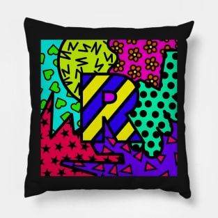 Alphabet Series - Letter R - Bright and Bold Initial Letters Pillow