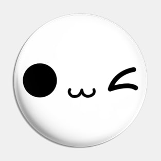 Kawaii wink face Pin