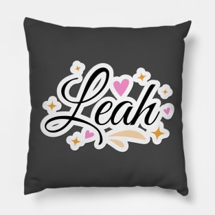 Leah name cute design Pillow