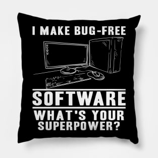 Funny Software Developer Superpower Coding Gift Pillow