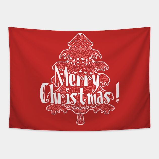 Merry Christmas - Tree Tapestry by MarinasingerDesigns