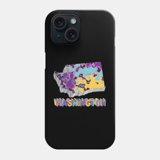 Washington State Map Art Phone Case