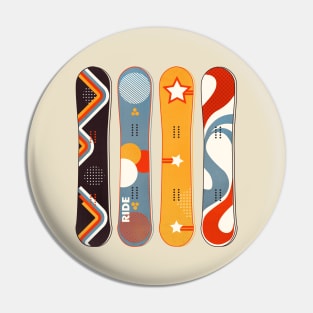 Retro Snowboards Pin