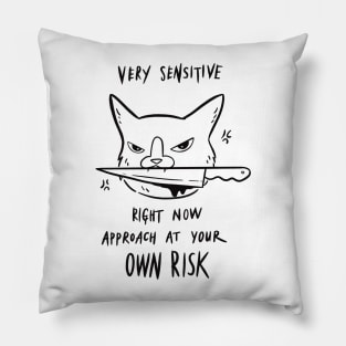 Very Sensitive Right Now, Approach At Your Own Risk Pillow