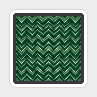 Retro Christmas green chevron knit Magnet