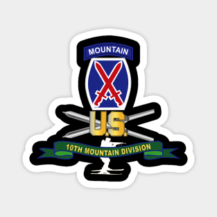 10th Mountain Division - SSI w Ski Branch - Ribbon X 300 Magnet