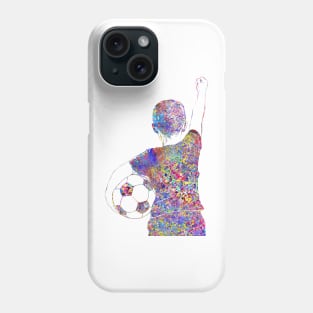 Soccer player little boy with ball Phone Case