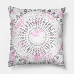 Geometric Silver/Pink Spiral Pillow