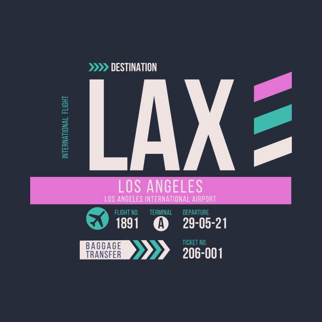 Los Angeles (LAX) Airport Code Baggage Tag by SLAG_Creative