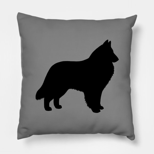 Belgian Sheepdog Silhouette Pillow by Coffee Squirrel