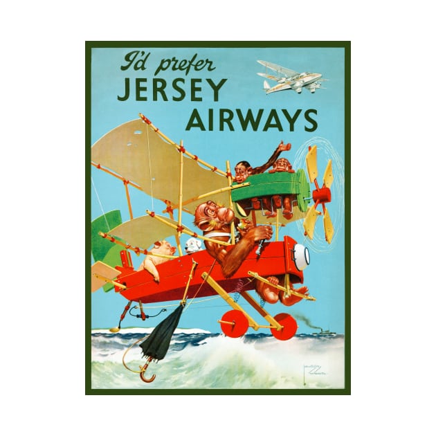 I'd Prefer Jersey Airways Vintage Poster 1937 by vintagetreasure