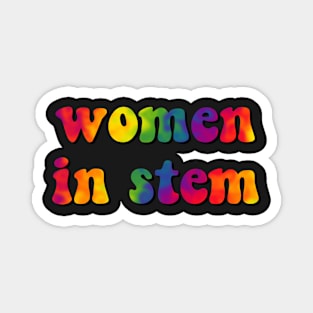 Women in STEM retro rainbow Magnet