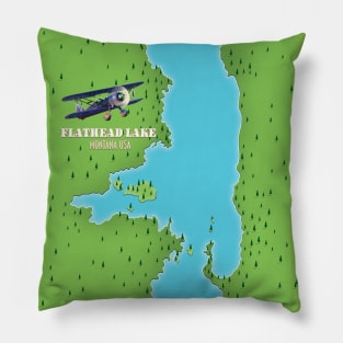 Flathead Lake Montana USA map Pillow