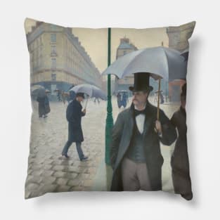 Paris Street, Rainy Day by Gustave Caillebotte Pillow