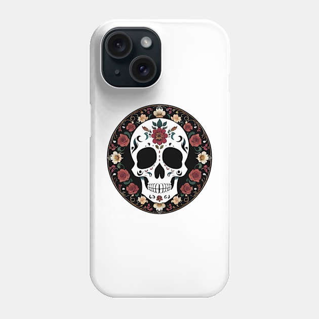 Floral Day of the Dead Skull Phone Case by CGI Studios