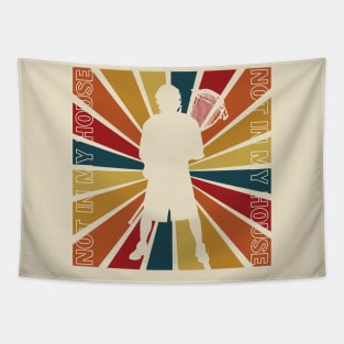 Retro Lacrosse Goalie, Vintage LAX Goalie Tapestry