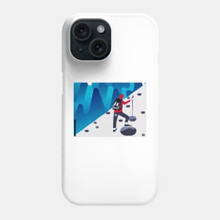 Man hiking in winter season - hiking Phone Case