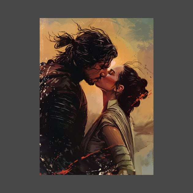 Kylo Ren and Rey by AuroraNoa