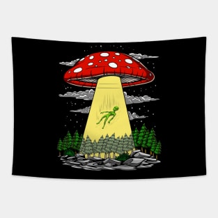 Magic Mushrooms Alien Abduction Tapestry