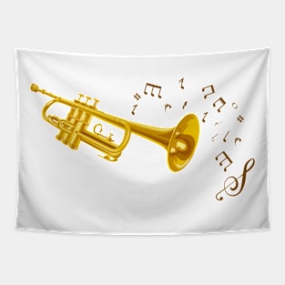 Jazz Trumpet Music Notes Musician Tapestry