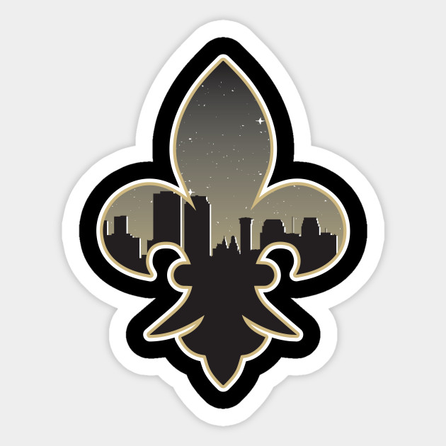 New Orleans Saints Fluer De Lis City Skyline New Orleans Saints Sticker Teepublic