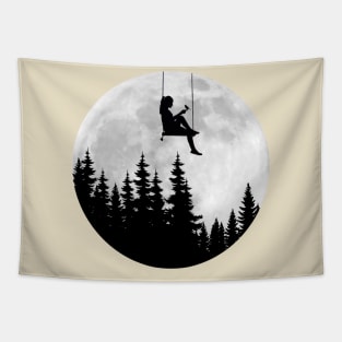 Girl under the moon Tapestry