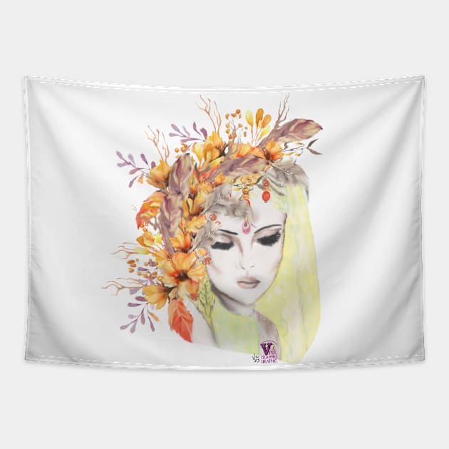 Woman in bloom: autumn Tapestry by Viper Unconvetional Concept