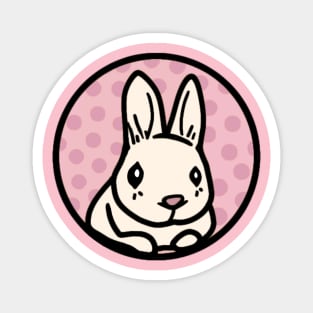 Easter Day Shy Cute Rabbit Wishes Happy Easter Christian Holiday (Pink) Magnet