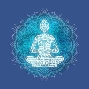 Yoga Woman Meditating Mandala T-Shirt