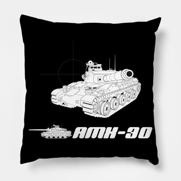 AMX-30 French main battle tank Pillow by FAawRay