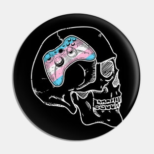 Videogame controller transgender pride skull lgbtq Pin