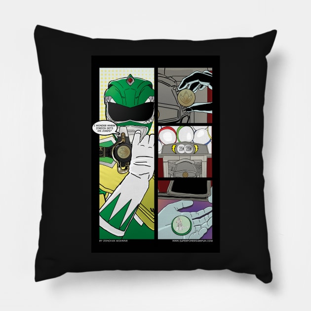 Green Ranger 25 cents Pillow by Donforte