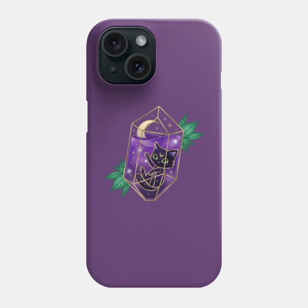 Full of Magic Crystal Cat Phone Case by moonstruck crystals