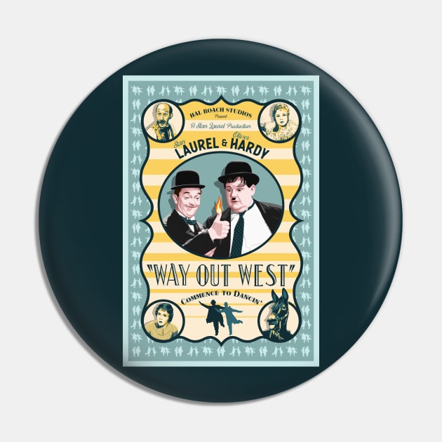 Laurel & Hardy - Way Out West Pin by PlaidDesign