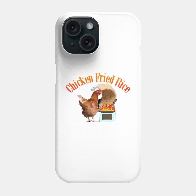 Chicken Fried Rice Rooster Chef Meme Phone Case by swankyswamprat