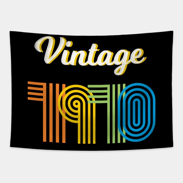 Vintage 1970 Birthday Tapestry by Boo Face Designs