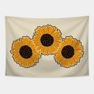 Many Sunny Yellow Flowers Tapestry