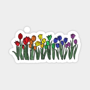 Pride flag tulips Magnet